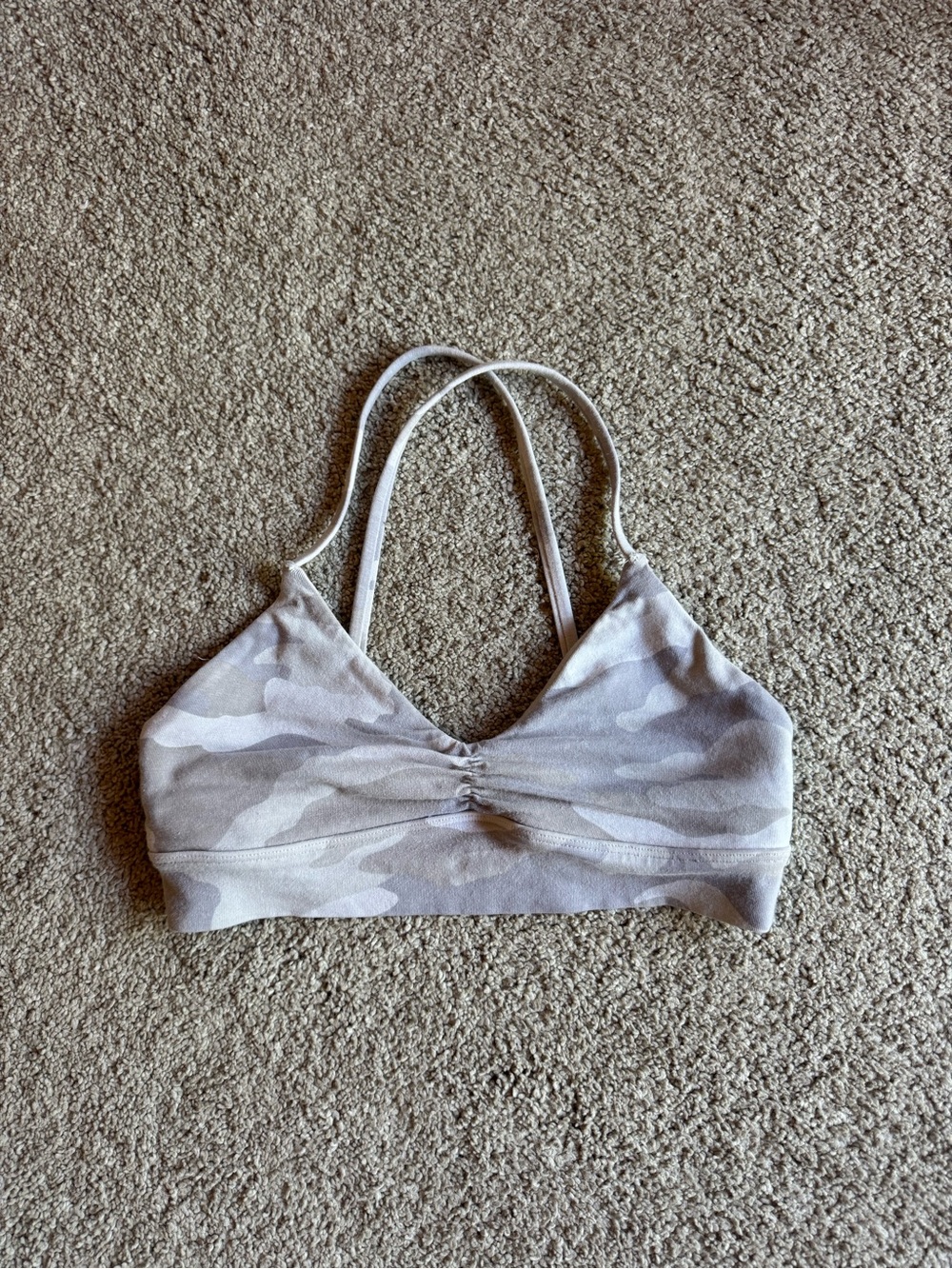 Seamless Light Gray Camo Bralette